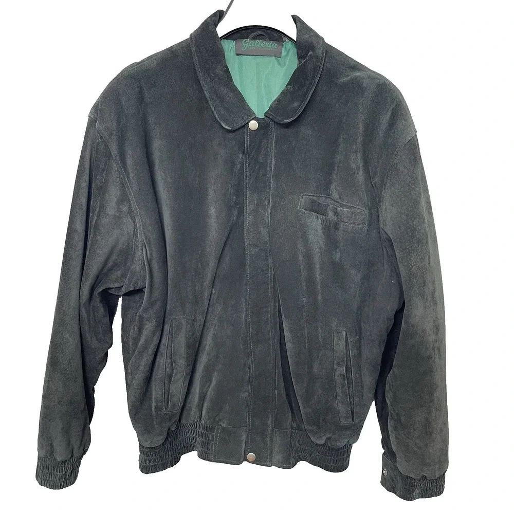 Vintage Galleria Benson & Hedges Men's Genuine Leather Suede Bomber Jacket L‎